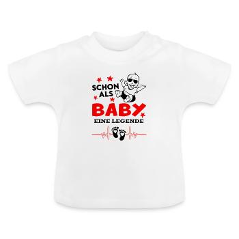 Schon als Baby eine Legende Lustige Babysprüche - Baby Bio-T-Shirt mit Rundhals - Weiß - Vorne