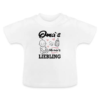 Omas Liebling Junge Babysprüche Familie Niedlich - Baby Bio-T-Shirt mit Rundhals - Weiß - Vorne