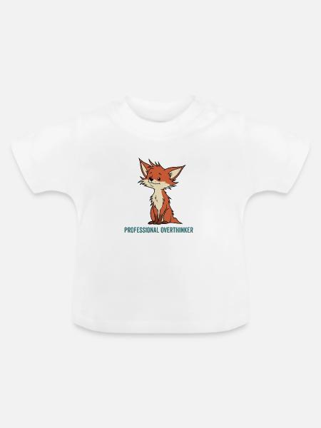 Schlauer Fuchs-Überdenker - Baby Bio-T-Shirt mit Rundhals - Weiß