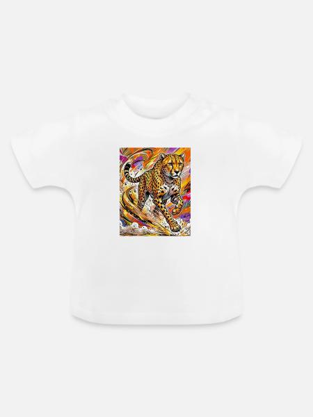 Gepard - Baby Bio-T-Shirt mit Rundhals - Weiß