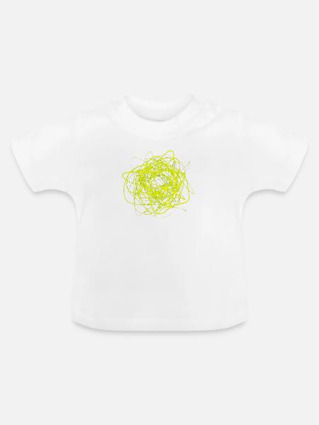 Überdenken, Kritzel-Neon - Baby Bio-T-Shirt mit Rundhals - Weiß