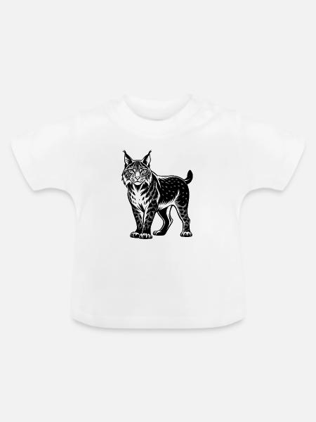 Luchs - Baby Bio-T-Shirt mit Rundhals - Weiß