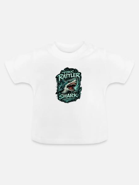 Toxischer Hai - Baby Bio-T-Shirt mit Rundhals - Weiß