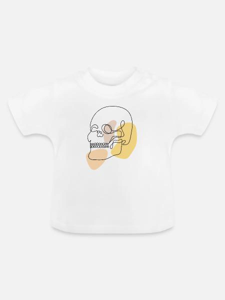 Pastellformen abstrakter Lineart Schädel - Baby Bio-T-Shirt mit Rundhals - Weiß