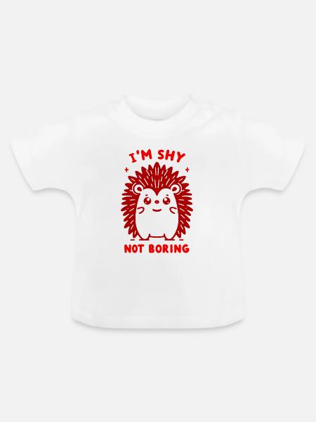 Schüchterner Roter Igel - Baby Bio-T-Shirt mit Rundhals - Weiß
