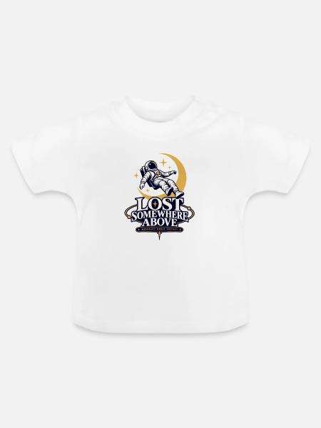 Irgendwo oben verloren - Baby Bio-T-Shirt mit Rundhals - Weiß