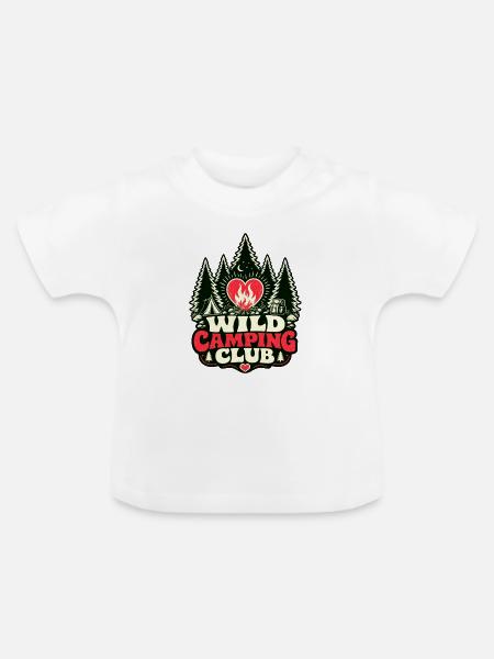 WILD CAMPING CLUB - Baby Bio-T-Shirt mit Rundhals - Weiß