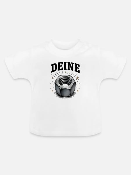 Industrieller Sechskantnut mit Sternen - Baby Bio-T-Shirt mit Rundhals - Weiß