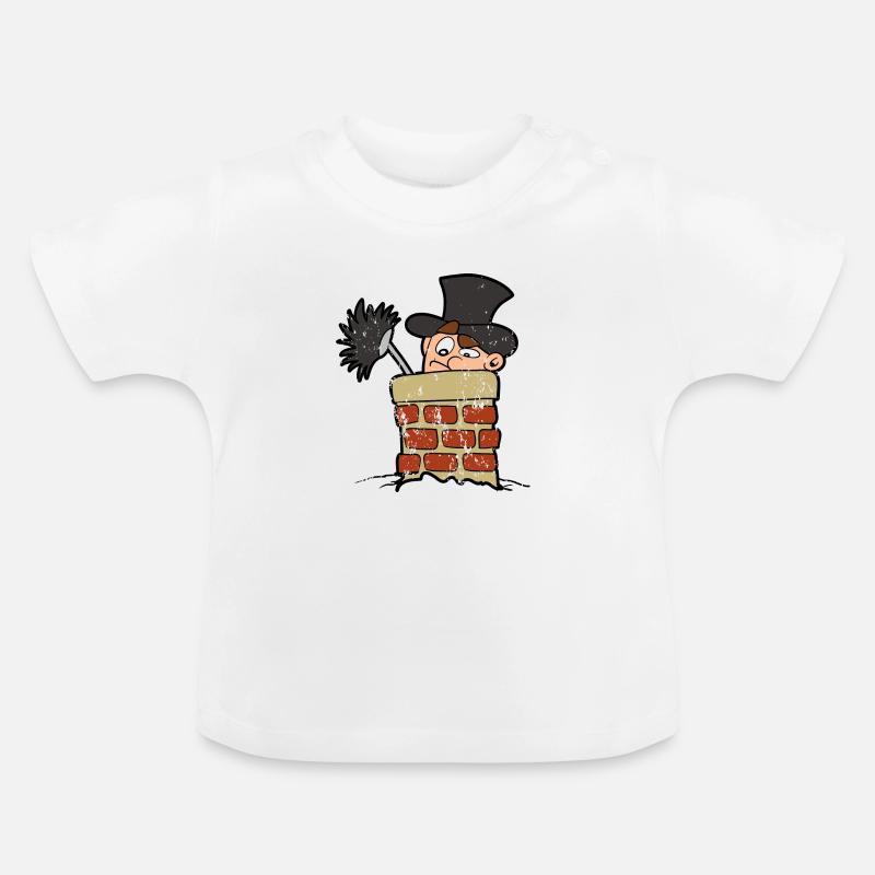 Ramoneur vintage grunge ramoneur - T-shirt bio col rond Bébé - blanc