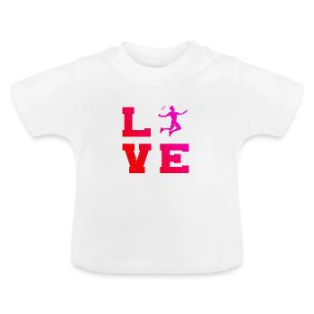 Damen Badmintonspieler Squash Badminton Federball - Baby Bio-T-Shirt mit Rundhals - Weiß - Vorne