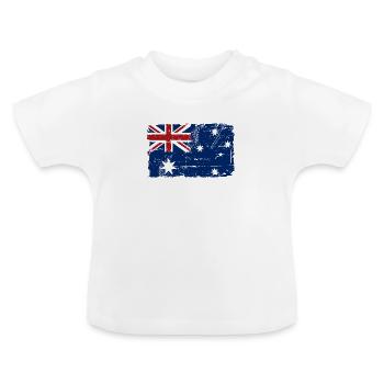 Australien - Down Under - Vintage Look - Baby Bio-T-Shirt mit Rundhals - Weiß - Vorne