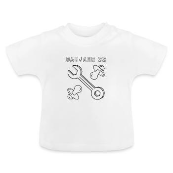 2022er Babys - Baby Bio-T-Shirt mit Rundhals - Weiß - Vorne