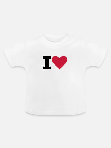 lieben ich - Baby Bio-T-Shirt mit Rundhals - Weiß