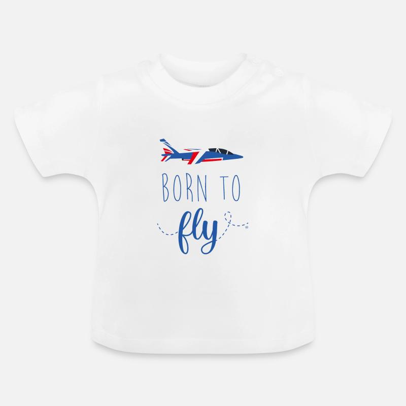 Born to fly - T-shirt bio col rond Bébé - blanc
