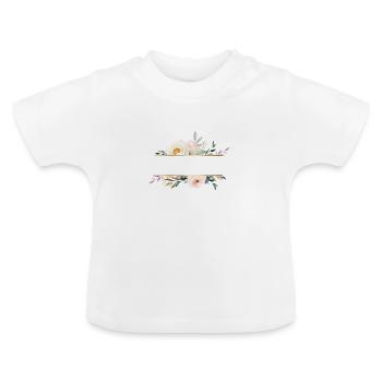 Customizable flowers, colorful - Baby Organic T-Shirt with Round Neck - white - Front