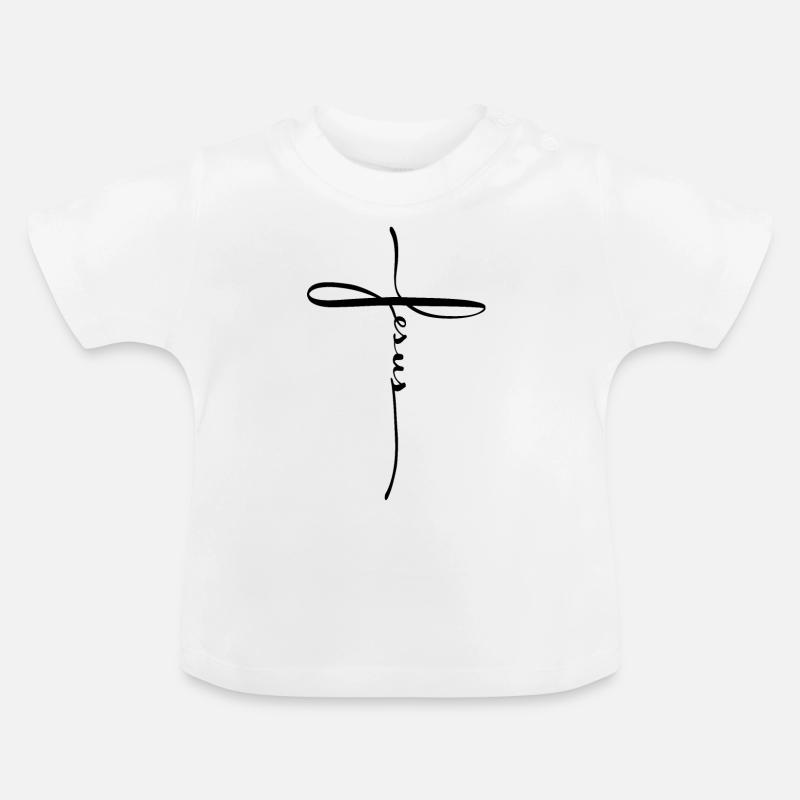 Croix de jésus - T-shirt bio col rond Bébé - blanc