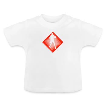 Panier de basket-ball - T-shirt bio col rond Bébé - blanc - Devant