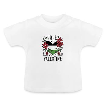 Free palestine drapeau - T-shirt bio col rond Bébé - blanc - Devant