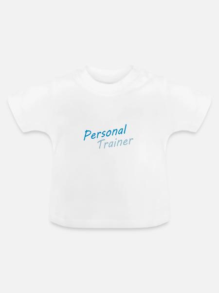 personal trainer blue - Baby Bio-T-Shirt mit Rundhals - Weiß