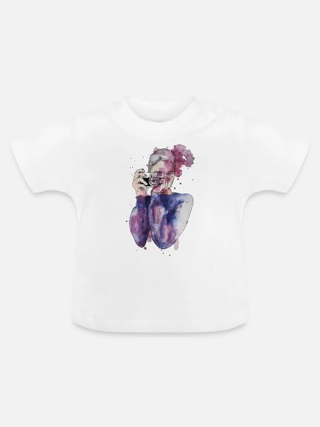 Selfie by carographic - Baby Bio-T-Shirt mit Rundhals - Weiß