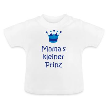 Mama's kleiner Prinz - Baby Bio-T-Shirt mit Rundhals - Weiß - Vorne