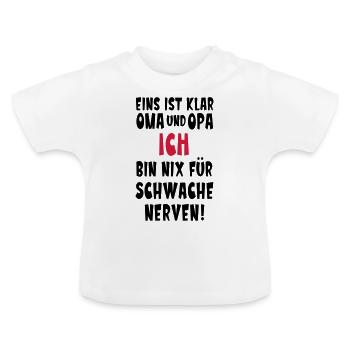 Baby Oma Opa Schwangerschaft - Baby Bio-T-Shirt mit Rundhals - Weiß - Vorne