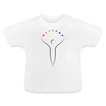 Être de lumière, dessin animiste essenien, noir - T-shirt bio col rond Bébé - blanc - Devant