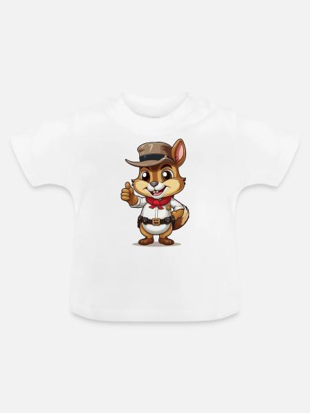 Kleiner Sheriff - Baby Bio-T-Shirt mit Rundhals - Weiß
