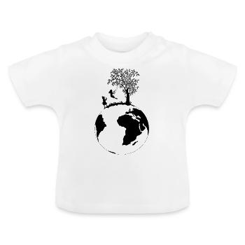 Planet - Baby Bio-T-Shirt mit Rundhals - Weiß - Vorne