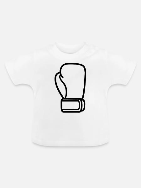 Boxhandschuh - Baby Bio-T-Shirt mit Rundhals - Weiß