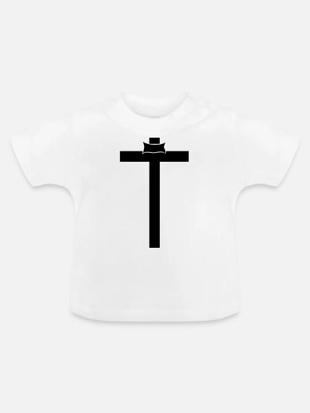 Kreuz Jesu - Baby Bio-T-Shirt mit Rundhals - Weiß