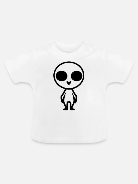 Außerirdischer - Baby Bio-T-Shirt mit Rundhals - Weiß
