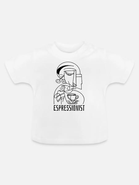 Espressionist - Espresso - Kaffee trinken - Baby Bio-T-Shirt mit Rundhals - Weiß