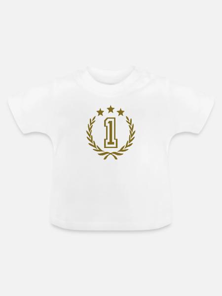Lorbeerkranz (Sieger) 03 - Baby Bio-T-Shirt mit Rundhals - Weiß