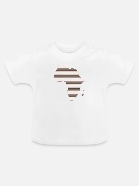 Afrika // Afrikakarte // Abstrakt // Linien - Baby Bio-T-Shirt mit Rundhals - Weiß