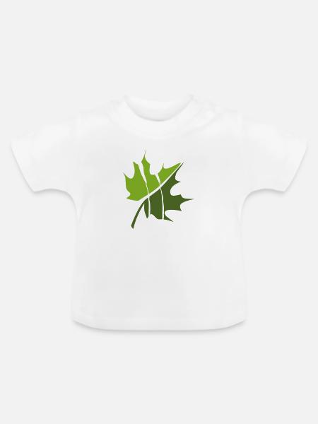 GOWILD Maple Leaf - Baby Bio-T-Shirt mit Rundhals - Weiß