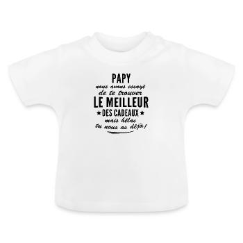 Papy / citation humour papy - T-shirt bio col rond Bébé - blanc - Devant