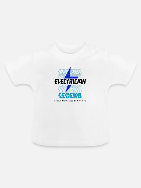 Stromkreise, Spannung, Elektriker, Handwerker, - Baby Bio-T-Shirt mit Rundhals - Weiß