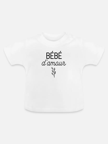 Bébé d'amour - T-shirt bio col rond Bébé - blanc