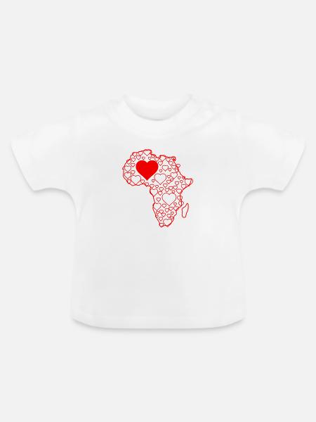 Africa Hearts - Baby Bio-T-Shirt mit Rundhals - Weiß