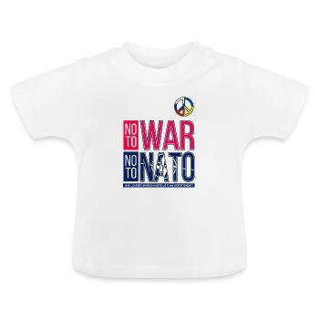 NON À LA GUERRE NON À L’OTAN V3 | MAUVAIS LEADERSHIP - T-shirt bio col rond Bébé - blanc - Devant