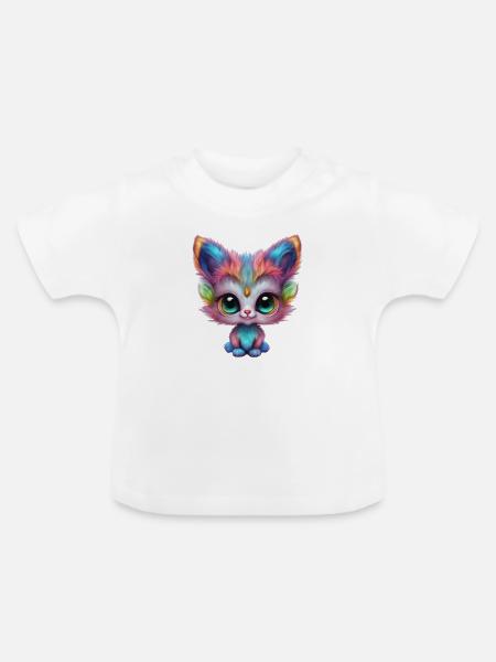 cute mystical creature - Baby Bio-T-Shirt mit Rundhals - Weiß