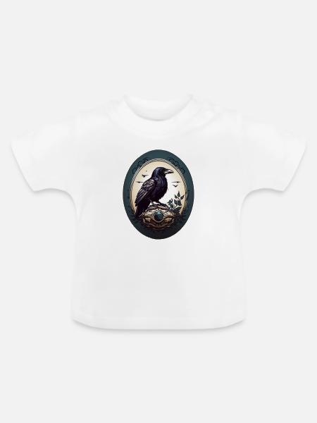 Schwarzer Rabe - Baby Bio-T-Shirt mit Rundhals - Weiß