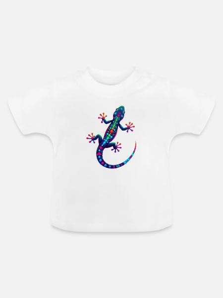 Gecko - Baby Bio-T-Shirt mit Rundhals - Weiß