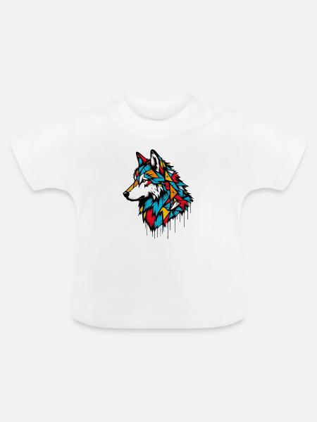 Wolf - Baby Bio-T-Shirt mit Rundhals - Weiß