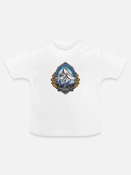 Berge Mountains - Baby Bio-T-Shirt mit Rundhals - Weiß