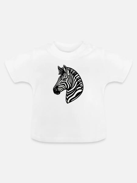 Zebra - Baby Bio-T-Shirt mit Rundhals - Weiß