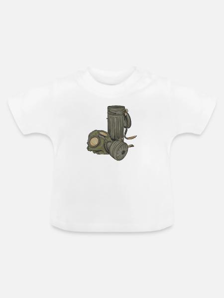 Gasmaske // Illustration - Baby Bio-T-Shirt mit Rundhals - Weiß