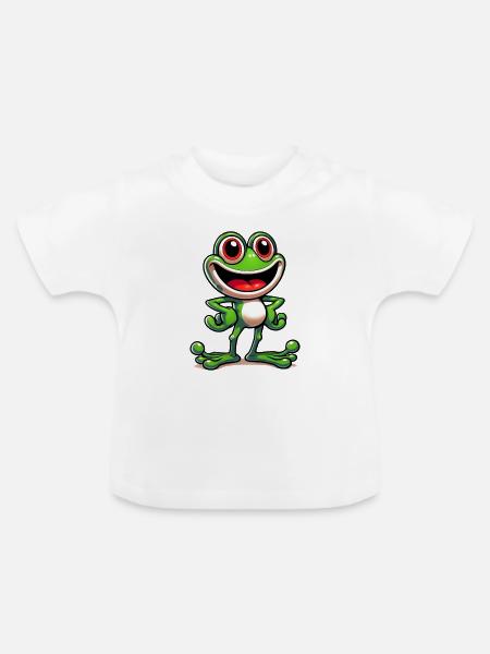 Frosch - Baby Bio-T-Shirt mit Rundhals - Weiß