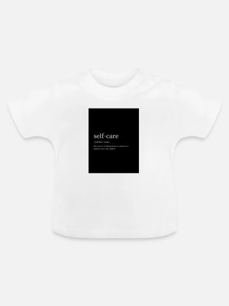 Selbstfürsorge Motiv Minimalistisch - Baby Bio-T-Shirt mit Rundhals - Weiß